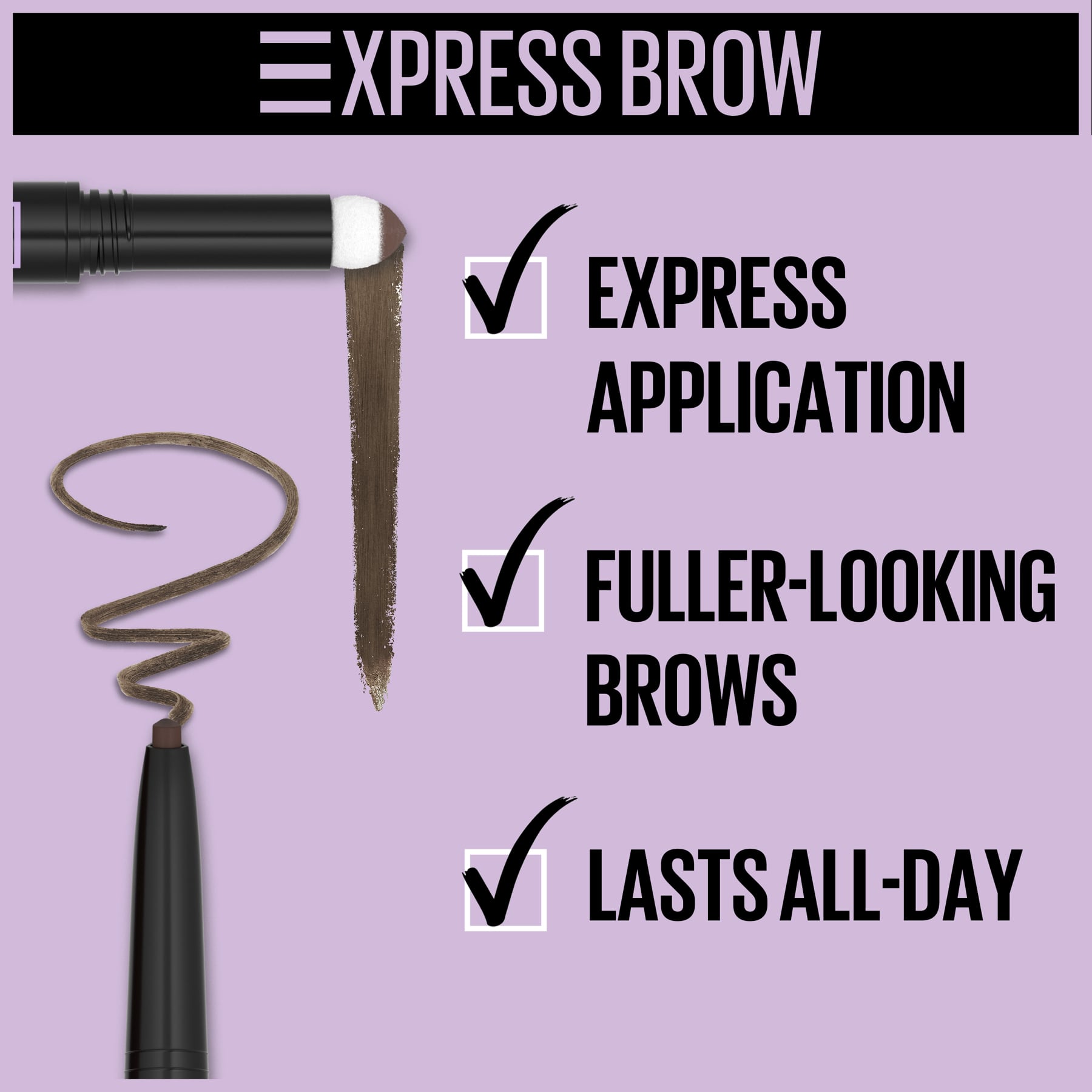 Express Brow Satin Duo 2-in-1 Brow Pencil and Powder 04 Dark Brown