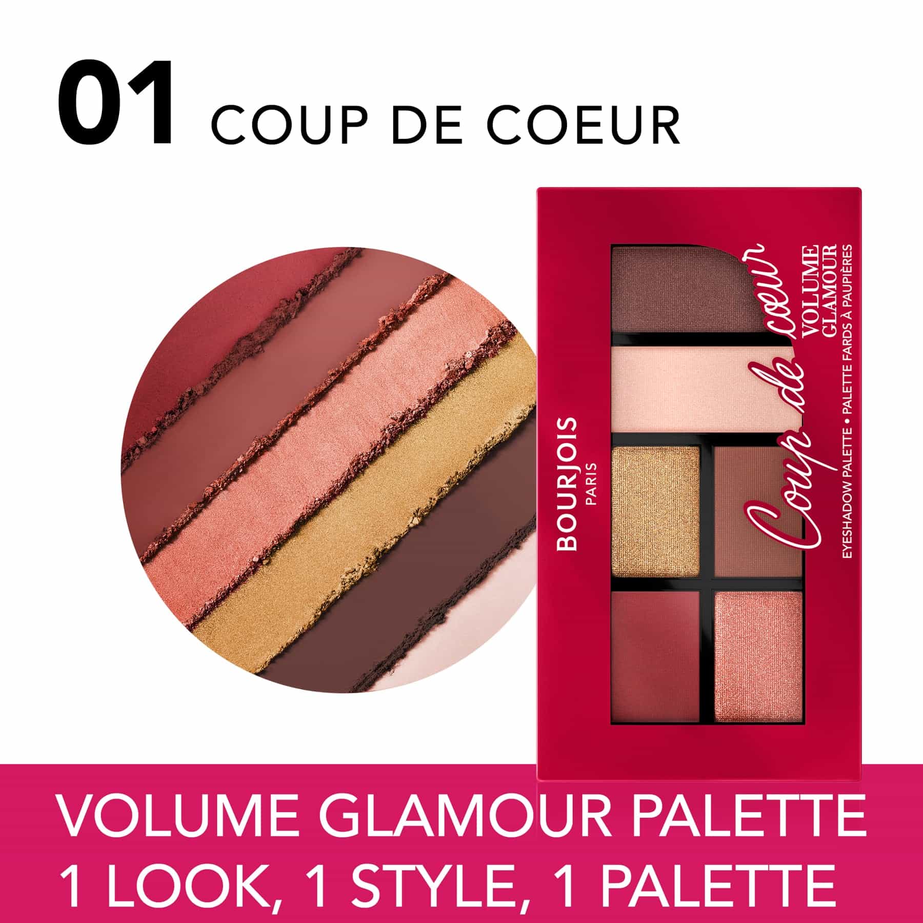 Volume Glamour Eyeshadow Palette - 6 shades 001 Coup de Coeur
