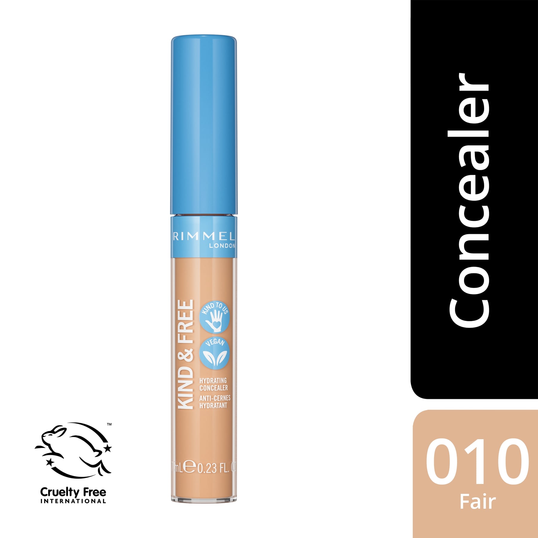 Kind & Free Cosmetics Concealer Liquid 010 Fair 7ml 010 Fair