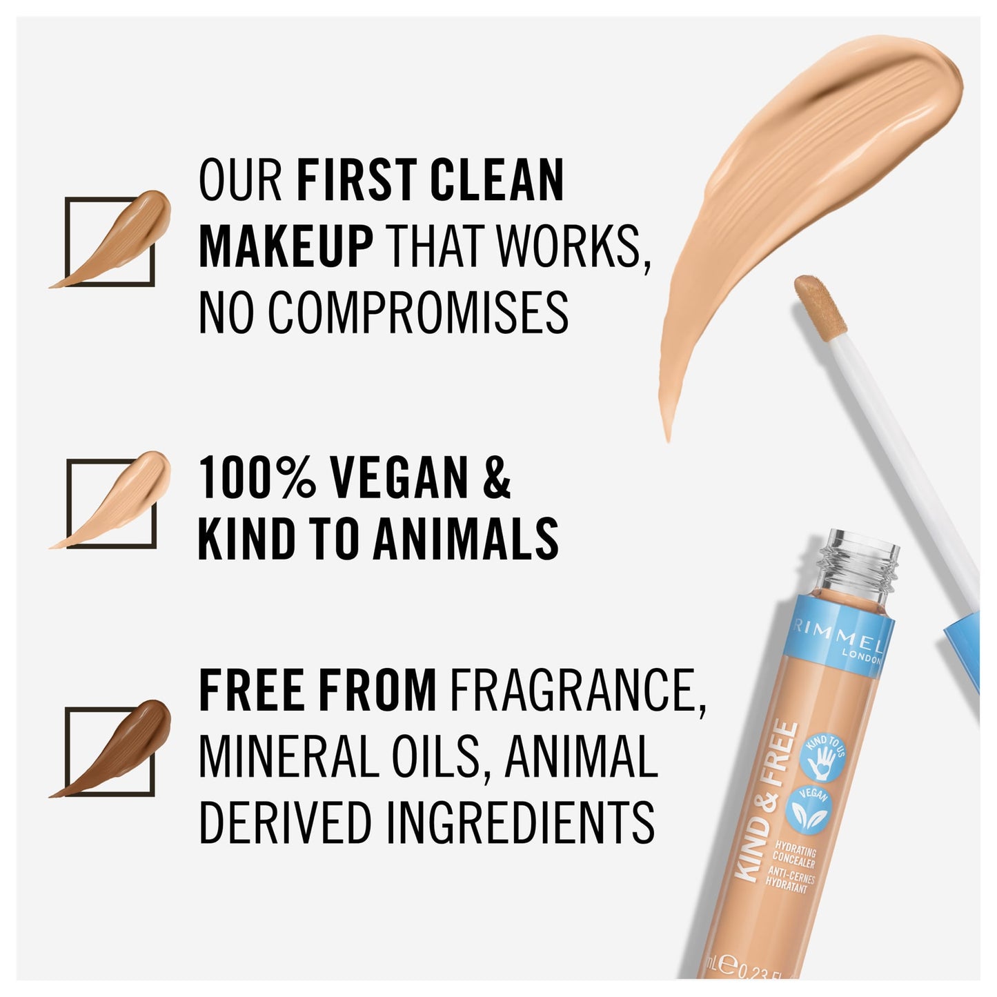 Kind & Free Cosmetics Concealer Liquid 010 Fair 7ml 010 Fair