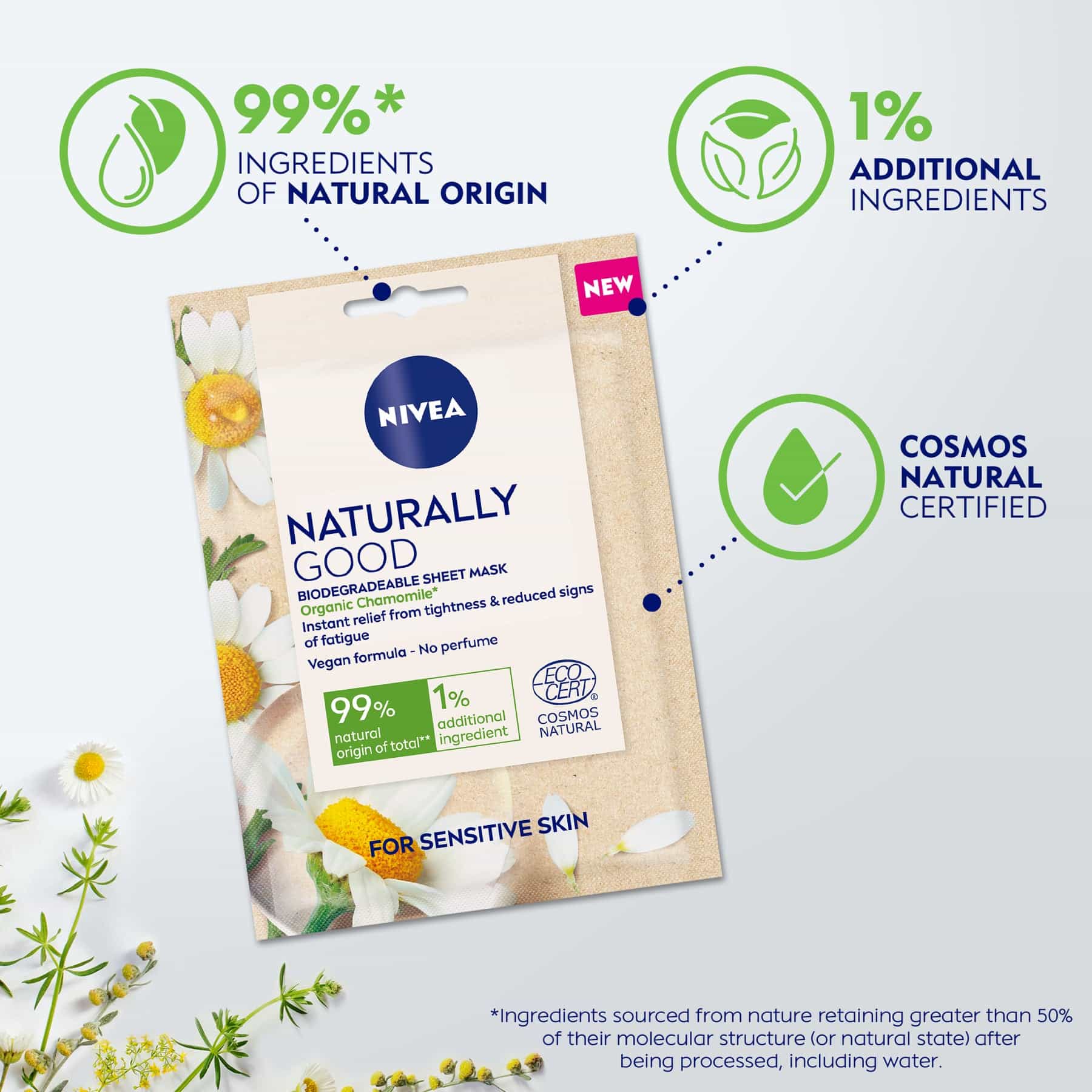 Naturally Good Organic Chamomile Sheet Mask 1pc