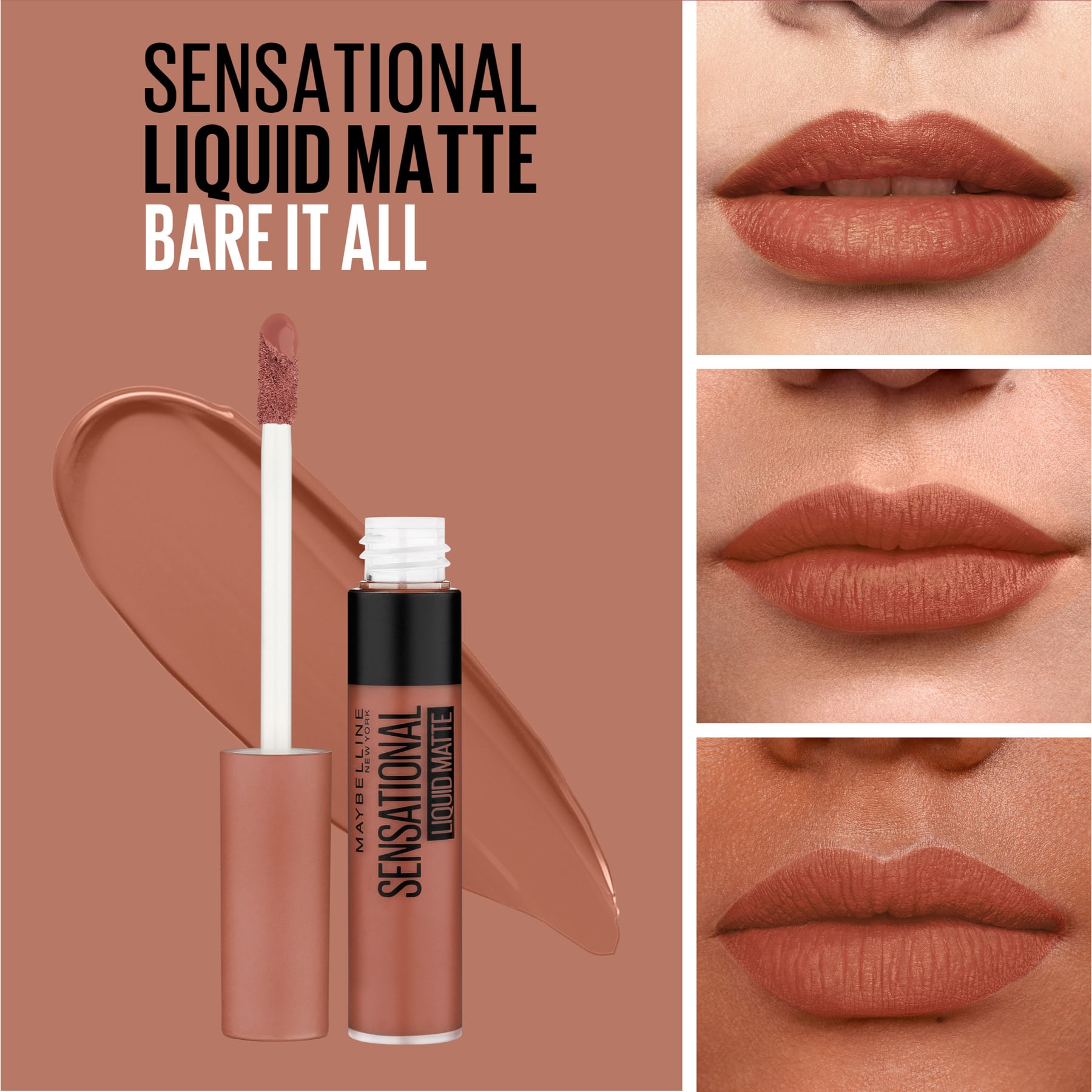 Sensational Liquid Matte Lipstick 7ml NU01 Bare It All|7ml
