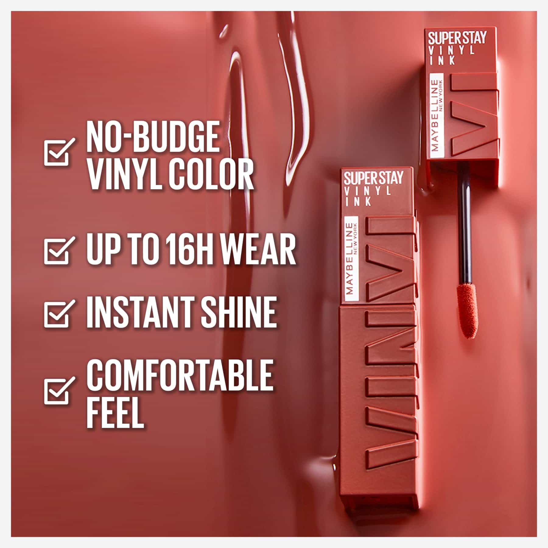 Super Stay Vinyl Ink Nudes Gloss Lipstick 100 Charmed