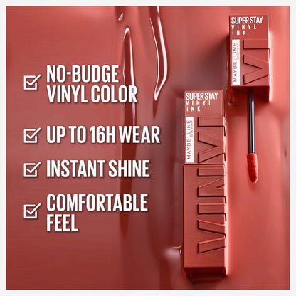 Super Stay Vinyl Ink Nudes Gloss Lipstick 120 Punchy