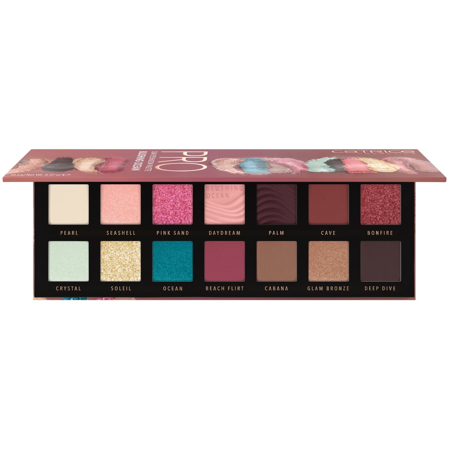 Pro Slim Eyeshadow Palette Blushing Ocean - 14 shades MesmerEYEzing Moments|10.6g