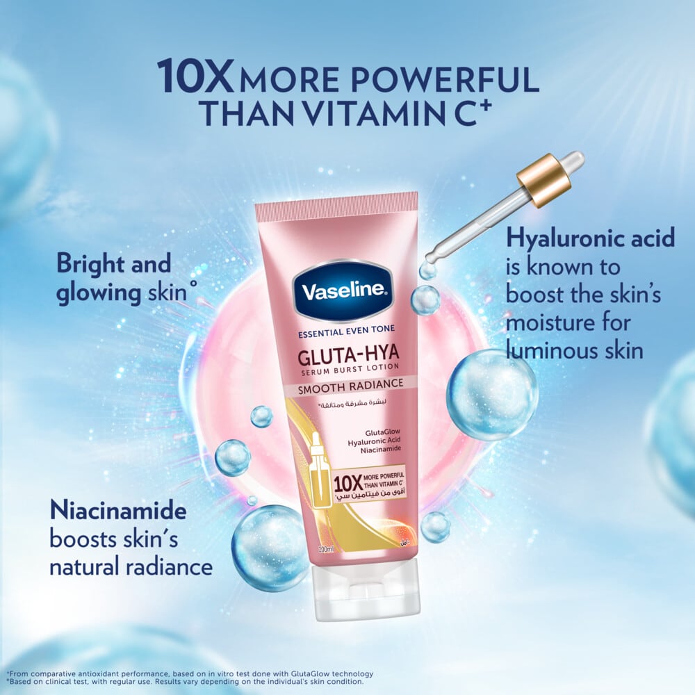 Essential Even Tone Smooth Radiance Gluta-Hya Serum Burst Body Lotion 200ml 200ml