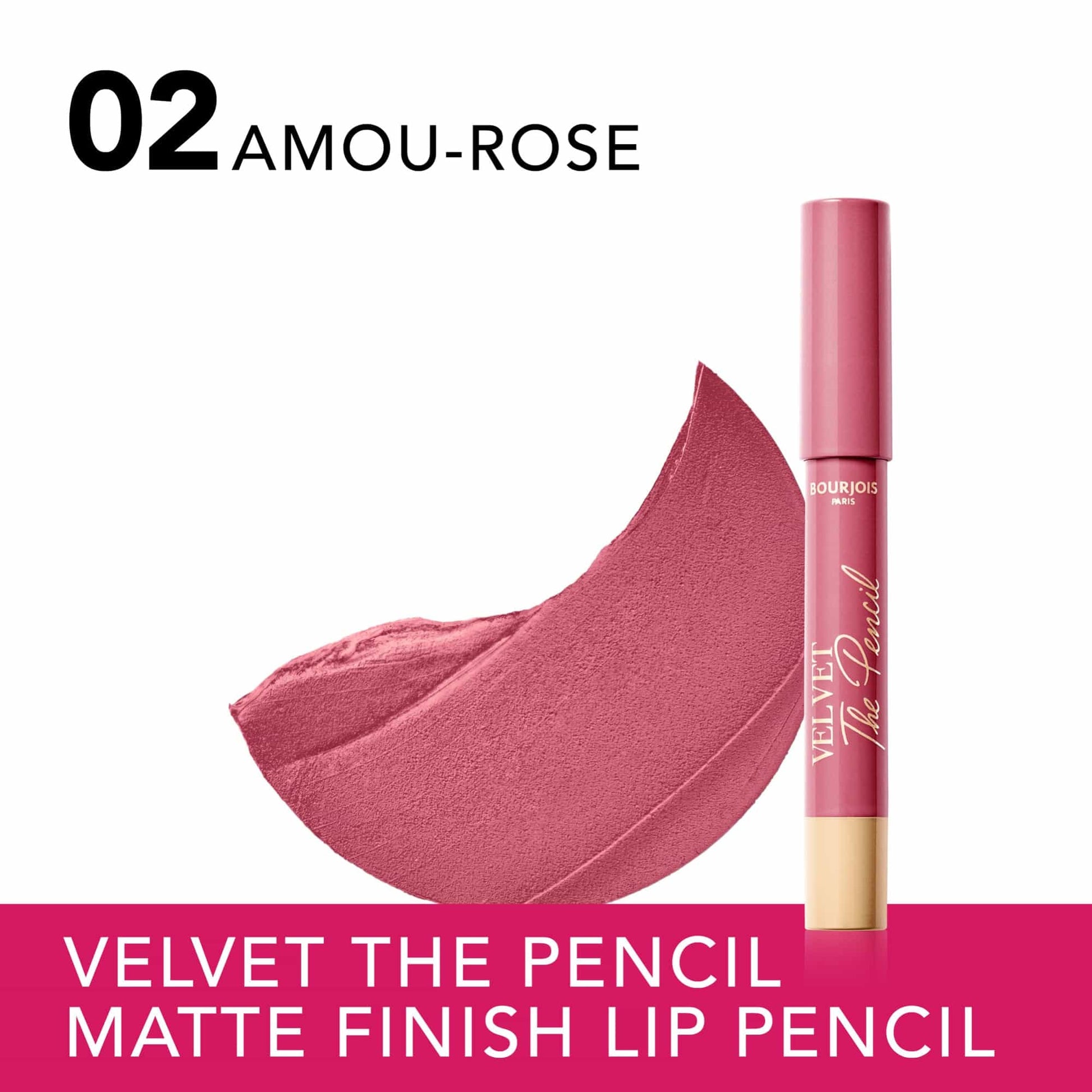 Velvet The Pencil Matte Finish Lipliner 1.8g Amou-Rose|3g