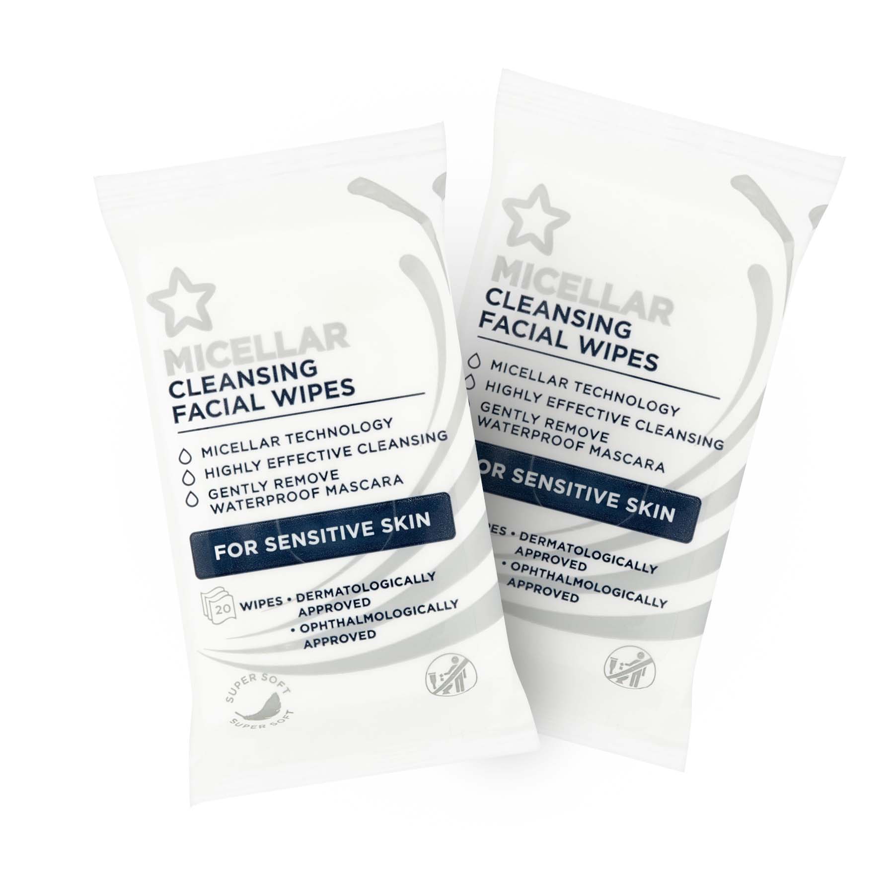 Face Cleansing Wipes Micellar 10pcs x 2 packs 2 x 10pcs
